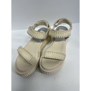 New NWOB Womens Dolce Vita Debra Ivory Chunky Platform Wedge Sandals Size 8 M